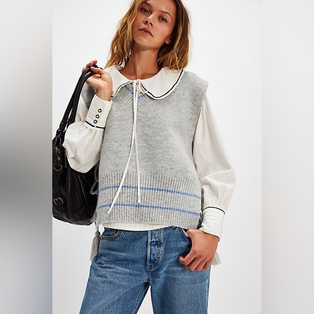 50. NWOT Free People All Star Stripe Poncho